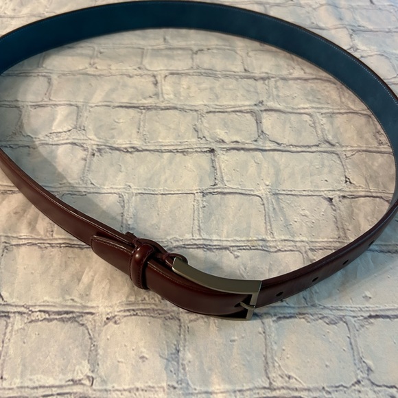 COATED LEATHER WITH MANMADE BLUE LINING CEF FITS 38 PANTS GUNMETAL BUCKLE BELT - Picture 6 of 6